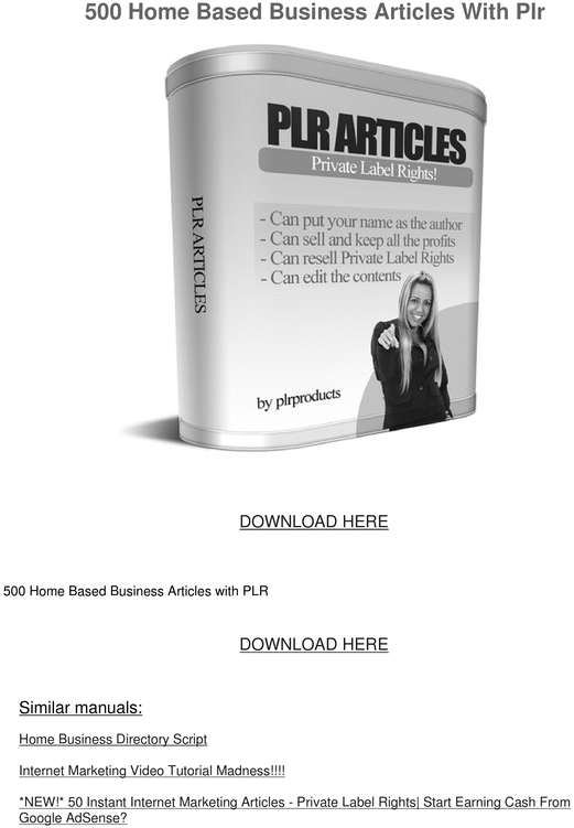 Product picture 500 Home Business Articles